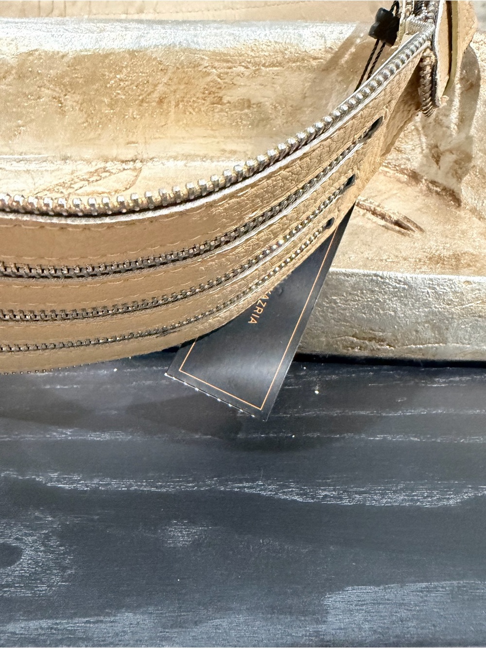BCBGMaxAzria Metallic Cream Belt